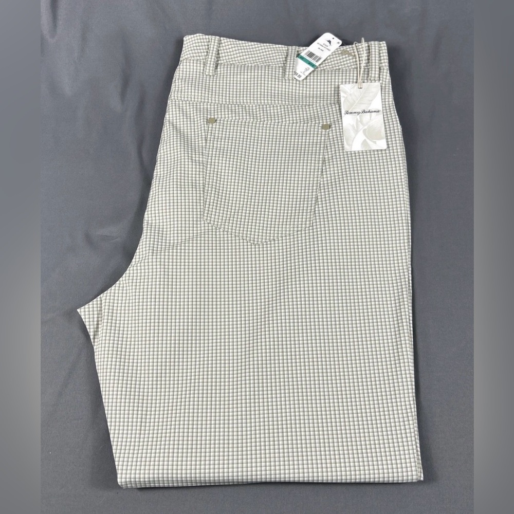 Tommy Bahama Golf Pants Ace Fairway Checks 46 x 32 Khaki Polyester